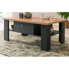 furn.design Couchtisch, Grau, Eiche Wotan, Metall, Nachbildung,Eiche, Uni, Holz Optik, 2 Schubladen, Rechteckig,Rechteckig, eckig, 70x45x110 cm, FSC 100%, Wohnzimmer, Wohnzimmertische, Couchtische