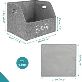 Belle Vous Aufbewahrungskorb faltbar für Hundespielzeug und Hundekleidung  grau