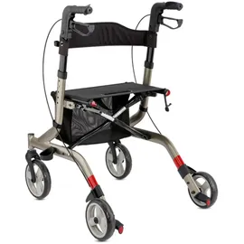 Bischoff & Bischoff Capero Leichtgewichtrollator faltbar mit Rückengurt Platin