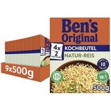 Ben's Original Natur Reis 10 Minuten Kochbeutel Beilage Vegan 9er Pack 9 x 500g