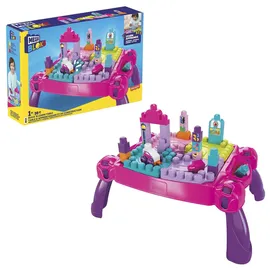 Mega Brands MEGA Bloks Bau- und Stapelspaß, Bau- und Spieltisch, inklusive 30 Bausteine, rosa, Spielzeug ab 1 Jahr, FFG22