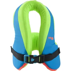Schwimmweste Kinder - Swimvest+ grün/blau fluoreszierendes Neongrün|azurblau 15-25 kg