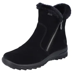 Winterstiefelette RIEKER, Damen, Gr. 40, schwarz, Veloursleder, Textil, klassisch, Schuhe, mit wasserabweisender riekerTEX-Membran