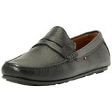 Tommy Hilfiger Herren Loafer Casual Leather Driver aus Leder, Schwarz (Black), 46