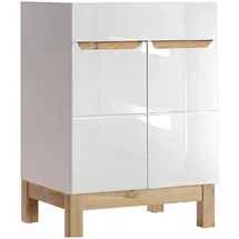 Lomadox Lomado Waschbeckenschrank, Weiß, Holzwerkstoff, 60x85x45 cm, Badezimmer, Badezimmerschränke, Waschbeckenunterschränke