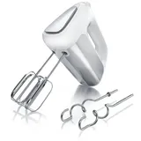 Arendo Handmixer Elektrischer Handrührer inkl. 2 Rührbesen & 2 Knethaken, Handrührgerät, 500 W, Edelstahl, Hakenentriegelung, Turbotaste, Thermosicherung silberfarben|weiß