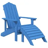 vidaXL Adirondack-Gartenstuhl HDPE mit Fußstütze 73 x 83 x 92 cm aquablau