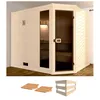 Sauna WEKA Valida Eck 3, beige (natur), ohne Ofen, (ohne Ofen), Saunen, ohne Ofen