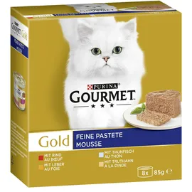 Purina Gourmet Gold Feine Pastete Katzenfutter nass, Sorten-Mix, 12er Pack (12 x 8 Dosen à 85g)