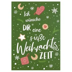 Home Fashion®, Grußkarte "Zuckersüße Zeit", Grußkarte mit Umschlag zum Beschreiben, 1 Stück pro Pack