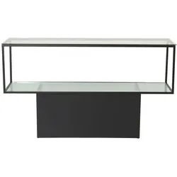Maglehem Regal mit Ablage 35x130 cm Glas, schwarz.