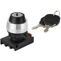 TRU Components TC-12835264 ONPOW26BK-Y/21 Schlüsselschalter-Frontelement Knebel Schwarz 2 x