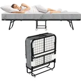 Wolketon 80x190cm Gästebett Mit Matratze, Auf Rädern, Klappbar, Klappbett Bis 120 Kg, Tragbar