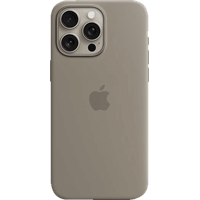 Apple Silikon Case mit MagSafe für iPhone 15 Pro Max tonbraun