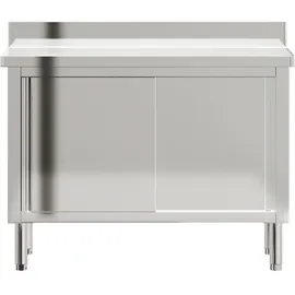vidaXL Küchen-Arbeitstisch mit Schiebetüren Edelstahl
