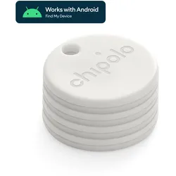 Chipolo ONE Point 4er Packung - Gegenstandsfinder von ”Mein Gerät finden” von Google-App Off white