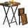 Relaxdays Beistelltisch mit Tablett, braun/schwarz