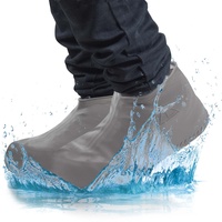 GOODS+GADGETS Silikon Überziehschuhe Überschuhe wasserdichte Schuh-Überzieher Regen-Schuhe rutschfeste Schuhschoner Galoschen, wiederverwendbar (L (40-45), Grau) - L (40 - 45)