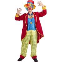 Funidelia | Clown Kostüm für Herren Clowns, Zirkus - Kostüm für Erwachsene & Verkleidung für Partys, Karneval & Halloween - Größe L - XL - Rot