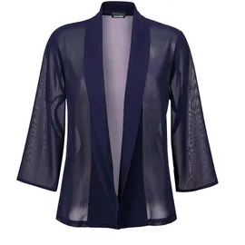 GOLDNER Kurzgröße: Blaue leichte Jacke mit Schalkragen, Halbarm", in marine | Gr.: 21