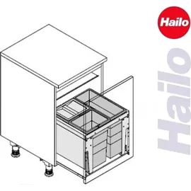 HAILO Abfallsammler 44 l Grau