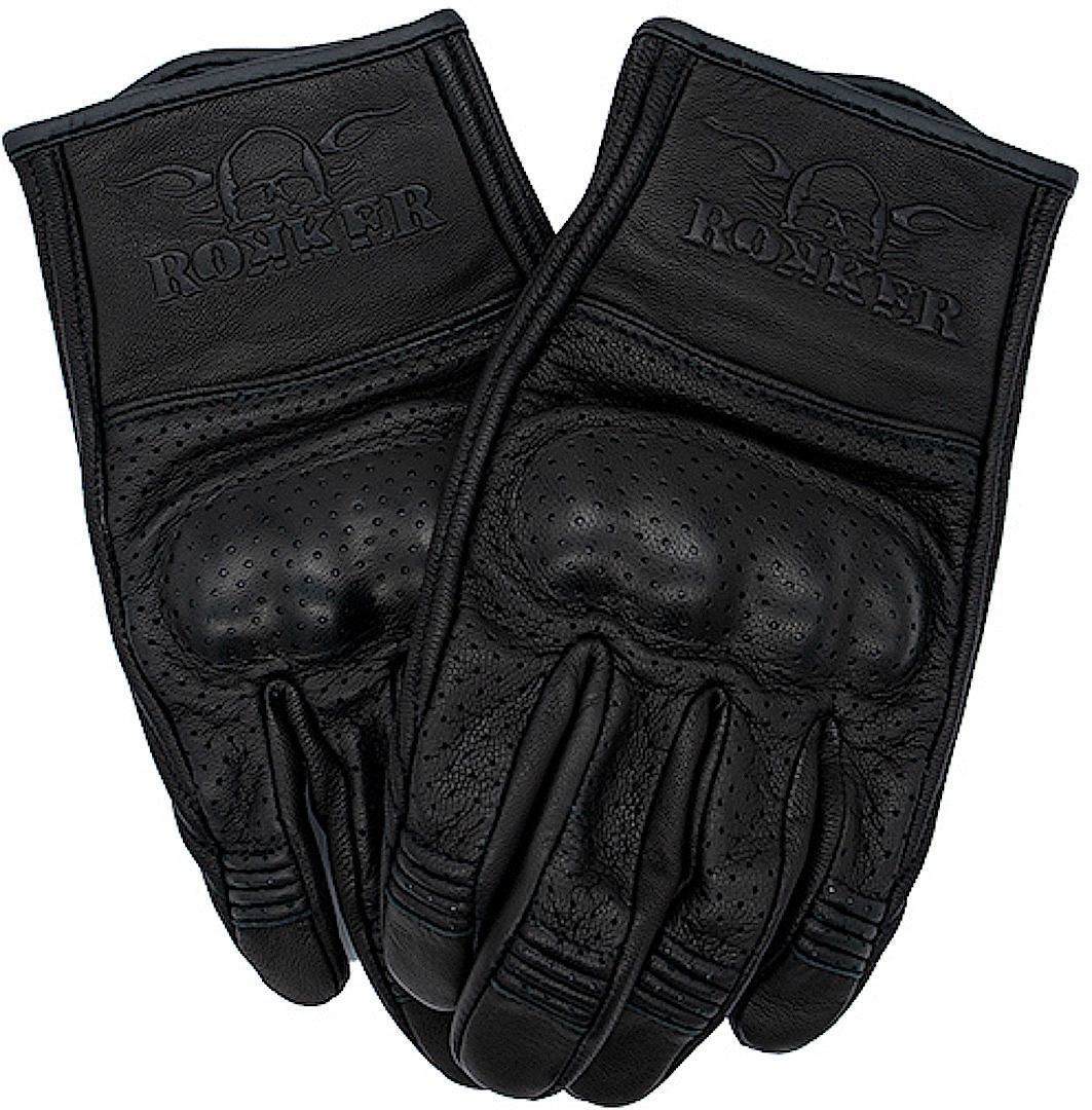 Rokker Tucson Geperforeerde motorfiets handschoenen, zwart, 3XL
