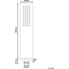 Beliani Handbrause Silber Metall Rechteckig Stab 1 Strahlart Modern Klassisch Duschkopf Badezimmer Stabhandbrause Stabbrause