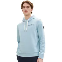 Tom Tailor 1037751 Logo Kapuzenpullover - Dusty Mint Blue