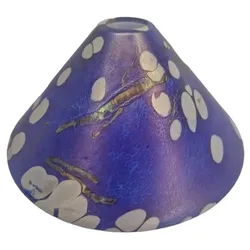 Brück Lampenschirm aus Glas blau handbemalt E27 E14 für Hängelampe handbemalt