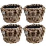 Pflanzkorb Weidenkorb Blumentopf 4 Stk 27x20cm Naturkorb Rattan Braun Handmade