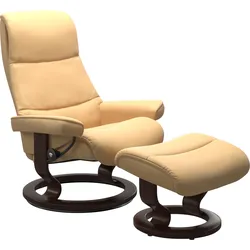 Relaxsessel STRESSLESS "View", gelb, B:82cm H:108cm T:81cm, Sessel, mit Classic Base, Größe M,Gestell Braun