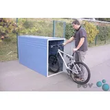 Modell BikeBox One Fahrradgarage 1 Anbausatz ohne Seitenwände - Blau/Grau