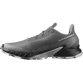 Salomon Alphacross 5 Herren Trail-Laufschuhe, Outdoor-bereit, Anhaltender Komfort, Vielseitige Performance, Pewter, 43 1/3