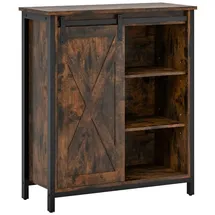 Costway Küchenschrank Im Industriestil mit Schiebetüren 70 x 30 x 81 cm Braun