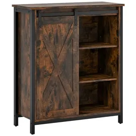 Costway Küchenschrank Im Industriestil mit Schiebetüren 70 x 30 x 81 cm Braun