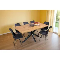 Sam Esstisch Baumkante Holz-Optik Wildeiche 160 x 85 Spider-Gestell