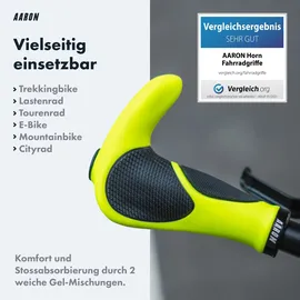 Aaron Fahrradgriffe Horn ergonomisch mit Gel-Dämpfung Gelb