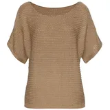 LASCANA Kurzarmpullover camelfarben 40/42