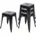 Mendler 4er-Set Hocker HWC-A73, Metallhocker Sitzhocker, Metall Industriedesign stapelbar - schwarz