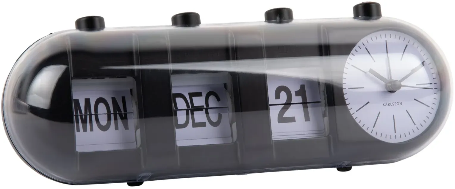KARLSSON Tischuhr Kalender Flip RETRO - B/H ca. 7,60x3,00