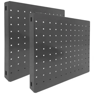 Proregal Memoboard aus Stahl gelocht | HxBxT 30x30x3,5cm | Grau | Lochblech Wandtafel Trägersystem