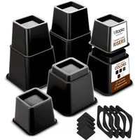 Bedding 8 Stück Hochwertige verstellbare Möbelerhöher (4 hoch und 4 kurz) - S...