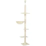 SPRINGOS Kratzbaum Katzenkratzer Liegemulde deckenhoch höhenverstellbar 245-260 cm