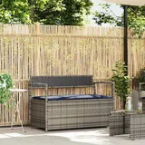 Gartenbank Mit Stauraum Und Kissen Grau Poly Rattan