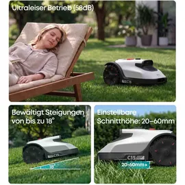 eufy Mähroboter C15 Standard Kabellos, bis 500 m2 + Garage - Grau