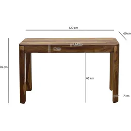 FineBuy Esstisch 120 x 76 x 60 cm braun
