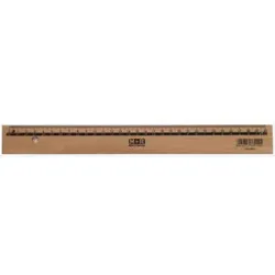 M+R Holzlineal Doppelskala 30cm braun 719300900 Metalleinlage