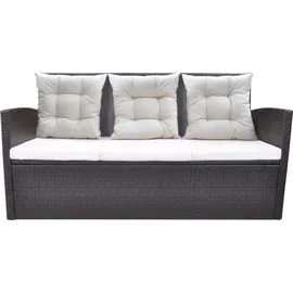 vidaXL Garten-Essgruppe mit Auflagen Polyrattan 6-tlg. braun