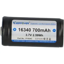 Keeppower 16340 3,6V 700mAh Akku (geschützt) - 4A
