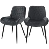 ML-Design Esszimmerstuhl Anthrazit Samt 2er Set